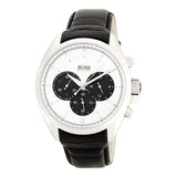 Buy Shop Hugo Boss Driver Chronograph Quartz Silver Dial Black Leather Strap Watch For Men - 1512880 USA Online