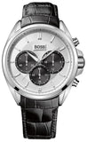 Buy Shop Hugo Boss Driver Chronograph Quartz Silver Dial Black Leather Strap Watch For Men - 1512880 USA Online