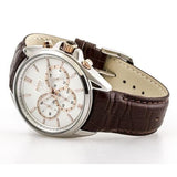 Buy Shop Hugo Boss Driver Chronograph Silver Dial Brown Leather Strap Watch For Men - 1512881 USA Online