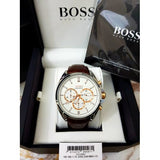 Buy Shop Hugo Boss Driver Quartz Silver Dial Brown Leather Strap Watch For Men - HB1512881 USA Online