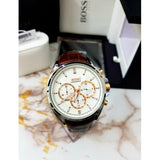 Buy Shop Hugo Boss Driver Quartz Silver Dial Brown Leather Strap Watch For Men - HB1512881 USA Online