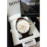 Buy Shop Hugo Boss Driver Quartz Silver Dial Brown Leather Strap Watch For Men - HB1512881 USA Online