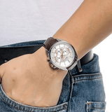 Buy Shop Hugo Boss Driver Quartz Silver Dial Brown Leather Strap Watch For Men - HB1512881 USA Online