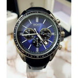 Buy Shop Hugo Boss Driver Sport Chronograph Blue Dial Black Leather Strap Watch for Men - 1513077 USA Online