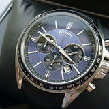 Buy Shop Hugo Boss Driver Sport Chronograph Blue Dial Black Leather Strap Watch for Men - 1513077 USA Online