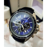 Buy Shop Hugo Boss Driver Sport Chronograph Blue Dial Black Leather Strap Watch for Men - 1513077 USA Online