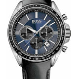 Buy Shop Hugo Boss Driver Sport Chronograph Blue Dial Black Leather Strap Watch for Men - 1513077 USA Online
