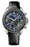 Buy Shop Hugo Boss Driver Sport Chronograph Blue Dial Black Leather Strap Watch for Men - 1513077 USA Online