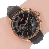 Buy Shop Hugo Boss Driver Sport Chronograph Brown Dial Brown Leather Strap Watch for Men - 1513093 USA Online