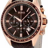 Buy Shop Hugo Boss Driver Sport Chronograph Brown Dial Brown Leather Strap Watch for Men - 1513093 USA Online