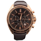 Buy Shop Hugo Boss Driver Sport Chronograph Brown Dial Brown Leather Strap Watch for Men - 1513093 USA Online