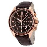 Buy Shop Hugo Boss Driver Sport Chronograph Brown Dial Brown Leather Strap Watch for Men - 1513093 USA Online