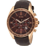 Buy Shop Hugo Boss Driver Sport Chronograph Brown Dial Brown Leather Strap Watch for Men - 1513093 USA Online