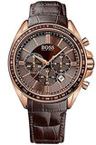 Buy Shop Hugo Boss Driver Sport Chronograph Brown Dial Brown Leather Strap Watch for Men - 1513093 USA Online