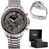 Buy Shop Hugo Boss Driver Sport Grey Dial Grey Steel Strap Watch for Men - 1513094 USA Online