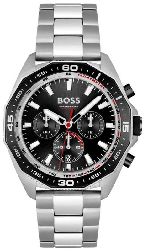 Buy Shop Hugo Boss Energy Chronograph Black Dial Silver Steel Strap Watch For Men - 1513971 USA Online