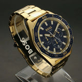 Buy Shop Hugo Boss Energy Chronograph Blue Dial Gold Steel Strap Watch For Men - 1513973 USA Online