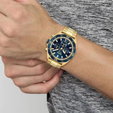 Buy Shop Hugo Boss Energy Chronograph Blue Dial Gold Steel Strap Watch For Men - 1513973 USA Online
