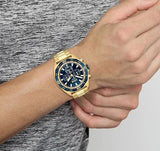 Buy Shop Hugo Boss Energy Chronograph Blue Dial Gold Steel Strap Watch For Men - 1513973 USA Online