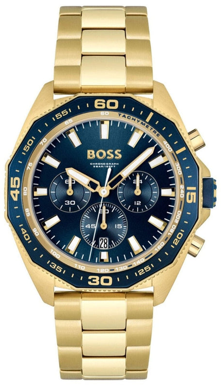 Buy Shop Hugo Boss Energy Chronograph Blue Dial Gold Steel Strap Watch For Men - 1513973 USA Online