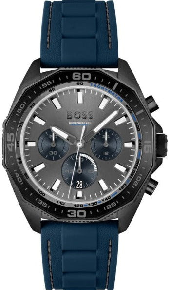 Buy Shop Hugo Boss Energy Chronograph Grey Dial Green Rubber Strap Watch For Men - 1513972 USA Online
