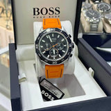 Buy Shop Hugo Boss Energy Chronograph Quartz Black Dial Orange Rubber Strap Watch For Men - 1513970 USA Online