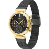 Buy Shop Hugo Boss Flawless Black Dial Black Mesh Bracelet Watch for Women - 1502627 USA Online