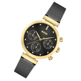 Buy Shop Hugo Boss Flawless Black Dial Black Mesh Bracelet Watch for Women - 1502627 USA Online