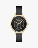 Buy Shop Hugo Boss Flawless Black Dial Black Mesh Bracelet Watch for Women - 1502627 USA Online