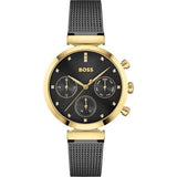 Buy Shop Hugo Boss Flawless Black Dial Black Mesh Bracelet Watch for Women - 1502627 USA Online
