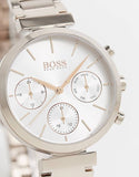 Buy Shop Hugo Boss Flawless Quartz White Dial Gold Steel Strap Watch for Women -1502531 USA Online