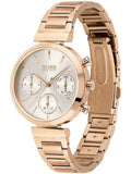 Buy Shop Hugo Boss Flawless Quartz White Dial Gold Steel Strap Watch for Women -1502531 USA Online