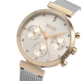 Buy Shop Hugo Boss Flawless Silver Dial Silver Mesh Bracelet Watch for Women -1502551 USA Online