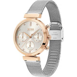 Buy Shop Hugo Boss Flawless Silver Dial Silver Mesh Bracelet Watch for Women -1502551 USA Online