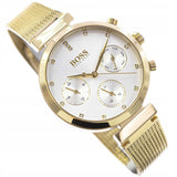 Buy Shop Hugo Boss Flawless White Dial Gold Mesh Bracelet Watch for Women - 1502552 USA Online