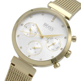 Buy Shop Hugo Boss Flawless White Dial Gold Mesh Bracelet Watch for Women - 1502552 USA Online