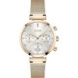 Buy Shop Hugo Boss Flawless White Dial Gold Mesh Bracelet Watch for Women - 1502553 USA Online
