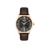 Buy Shop Hugo Boss Ambassador Grey Dial Brown Leather Strap Watch for Men - 1513387 USA Online