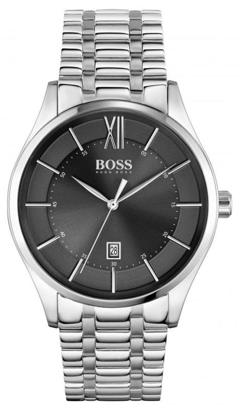 Buy Shop Hugo Boss Governer Black Dial Silver Steel Strap Watch for Men - 1513488 USA Online