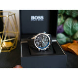 Buy Shop Hugo Boss Globetrotter Black Dial Black Silicone Strap Watch for Men - 1513820 USA Online