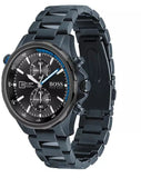 Buy Shop Hugo Boss Globetrotter Black Dial Black Steel Strap Watch for Men - 1513824 USA Online