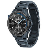Buy Shop Hugo Boss Globetrotter Black Dial Black Steel Strap Watch for Men - 1513824 USA Online