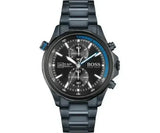 Buy Shop Hugo Boss Globetrotter Black Dial Black Steel Strap Watch for Men - 1513824 USA Online