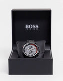 Buy Shop Hugo Boss Globetrotter Black Dial Black Steel Strap Watch for Men - 1513825 USA Online
