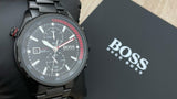 Buy Shop Hugo Boss Globetrotter Black Dial Black Steel Strap Watch for Men - 1513825 USA Online