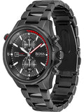 Buy Shop Hugo Boss Globetrotter Black Dial Black Steel Strap Watch for Men - 1513825 USA Online