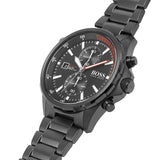 Buy Shop Hugo Boss Globetrotter Black Dial Black Steel Strap Watch for Men - 1513825 USA Online