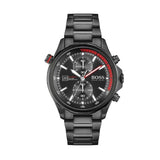 Buy Shop Hugo Boss Globetrotter Black Dial Black Steel Strap Watch for Men - 1513825 USA Online