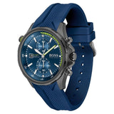 Buy Shop Hugo Boss Globetrotter Blue Dial Blue Silicone Strap Watch for Men - 1513821 USA Online