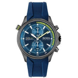 Buy Shop Hugo Boss Globetrotter Blue Dial Blue Silicone Strap Watch for Men - 1513821 USA Online
